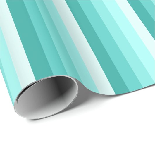 Turquoise-schaduwstrepen Cadeaupapier (Rol Hoek)