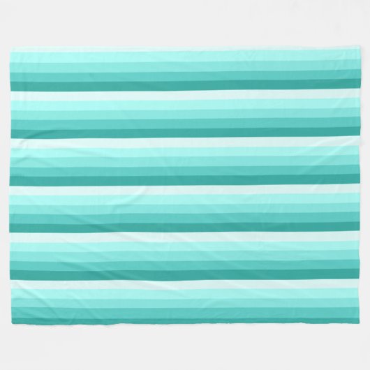 Turquoise-schaduwstrepen Fleece Deken (Voorkant (Horizontaal))