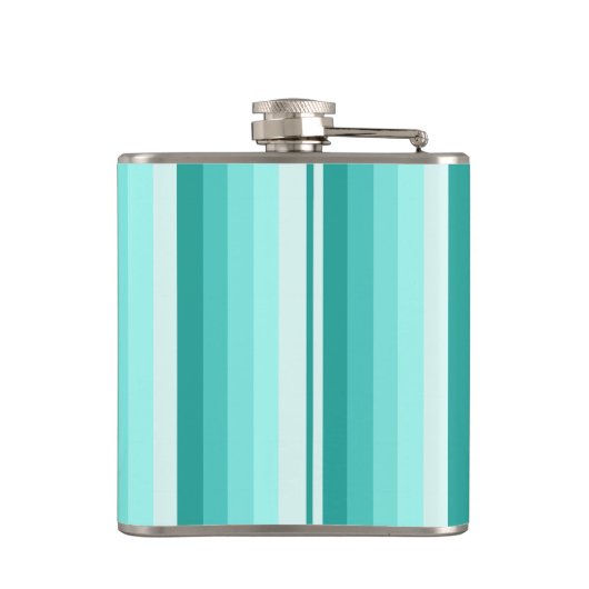 Turquoise-schaduwstrepen Heupfles (Achterkant)