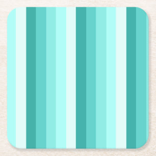 Turquoise-schaduwstrepen Kartonnen Onderzetters