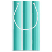 Turquoise-schaduwstrepen Klein Cadeauzakje (Achterkant)