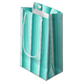 Turquoise-schaduwstrepen Klein Cadeauzakje (Voorkant Gekanteld)