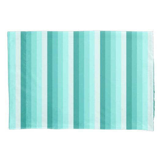 Turquoise-schaduwstrepen Kussensloop (Voorkant)