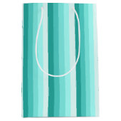 Turquoise-schaduwstrepen Medium Cadeauzakje (Voorkant)