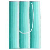 Turquoise-schaduwstrepen Medium Cadeauzakje (Achterkant)
