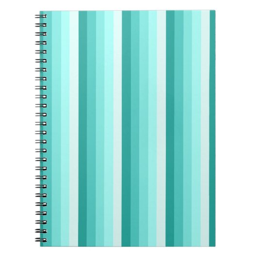 Turquoise-schaduwstrepen Notitieboek (Voorkant)