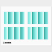Turquoise-schaduwstrepen Rechthoekige Sticker (Vel)