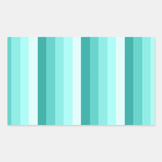 Turquoise-schaduwstrepen Rechthoekige Sticker (Voorkant)