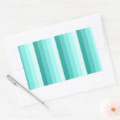 Turquoise-schaduwstrepen Rechthoekige Sticker (Envelop)