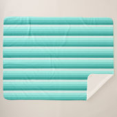 Turquoise-schaduwstrepen Sherpa Deken (Voorkant (horizontaal))