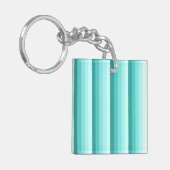 Turquoise-schaduwstrepen Sleutelhanger (Voorkant Links)