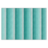 Turquoise-schaduwstrepen Snijplank (Voorkant)