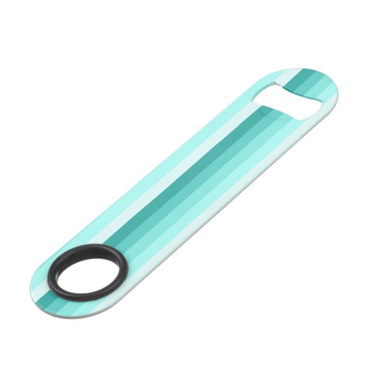 Turquoise-schaduwstrepen Speed Flessenopener (Voorkant Gekanteld)