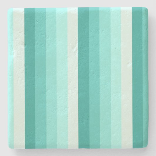 Turquoise-schaduwstrepen Stenen Onderzetter (Voorkant)