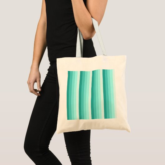 Turquoise-schaduwstrepen Tote Bag (Voorkant (product))