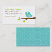 Turquoise Schattigee vogel op een tak Visitekaartje (Voorkant / Achterkant)