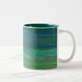 Turquoise schilderij tweekleurige koffiemok