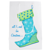 Turquoise Schoenliefhebber Alles Wat Ik Wil Kerstk Medium Cadeauzakje (Achterkant)