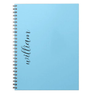Turquoise Schrift Meisjesachtige Monogram Naam Cad Notitieboek