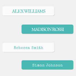 turquoise schrijfmachine | Waterdichte naamlabels Labels