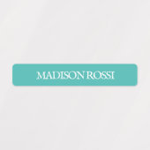 turquoise schrijfmachine | Waterdichte naamlabels Labels (Design 2)