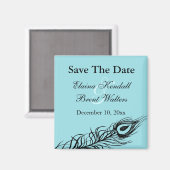 Turquoise Schud je staartveren sparen de datum Magneet (Voorkant / Achterkant)