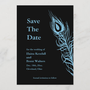 Turquoise Schud je staartveren sparen de datum Save The Date