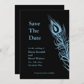 Turquoise Schud je staartveren sparen de datum Save The Date (Voorkant / Achterkant)