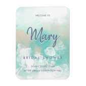 Turquoise Script Moderne bruids douche uitnodiging Magneet (Verticaal)