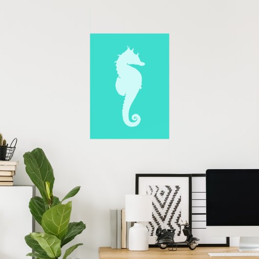 Turquoise Sea Horse Poster (Thuiskantoor)