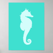 Turquoise Sea Horse Poster (Voorkant)