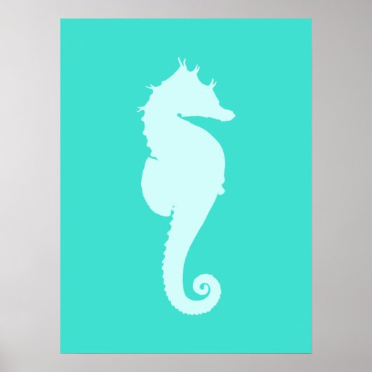 Turquoise Sea Horse Poster (Voorkant)