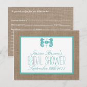 Turquoise Seahorse Beach Vrijgezellenfeest Recept  Uitnodiging Briefkaart (Voorkant / Achterkant)