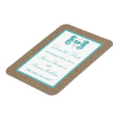 Turquoise Seahorse Burlap Beach Collectie Magneet (Linkerzijde)