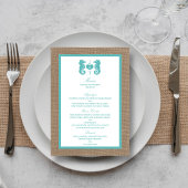 Turquoise Seahorse Burlap Beach Collectie Menu