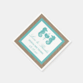 Turquoise Seahorse Burlap Beach Collectie Servet (Hoek)