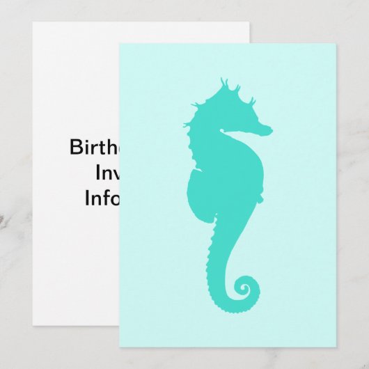 Turquoise Seahorse Kaart (Voorkant / Achterkant)