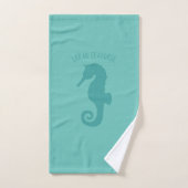 Turquoise Seahorse Personalized Hand Towel Handdoek (Handdoek)