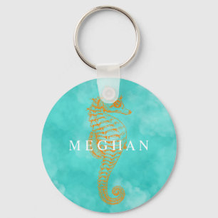 Turquoise Seahorse   Sleutelhanger van gepersonali
