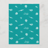 Turquoise Seashell Pattern Briefkaart (Voorkant)