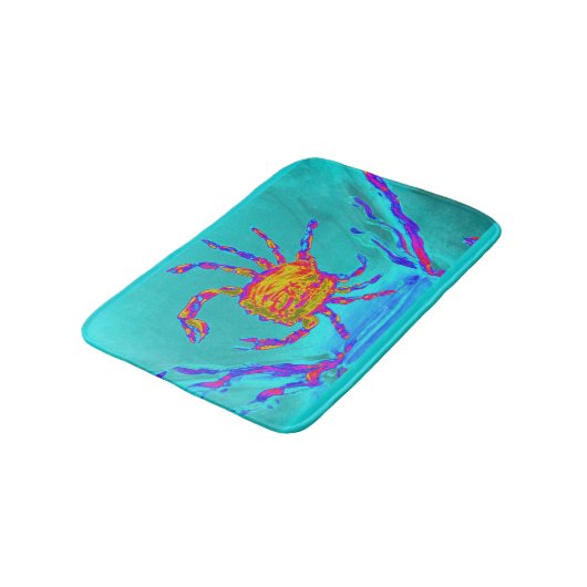 Turquoise Seaside Cool Crab Badmat (Gekanteld)