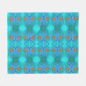 Turquoise Seaside Pattern Cool Crabs Fleece Deken (Voorkant (Horizontaal))