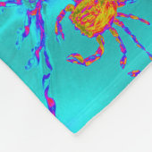 Turquoise Seaside Pattern Cool Crabs Fleece Deken (Hoek)