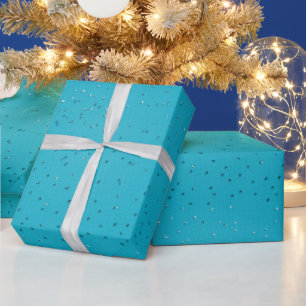 Turquoise Sequin-Look Kerstmis Cadeaupapier