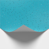 Turquoise Sequin-Look Kerstmis Cadeaupapier (Hoek)