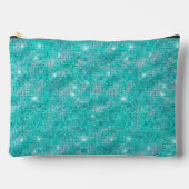 Turquoise Sequin Patroon Etui (Voorkant)
