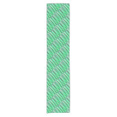 Turquoise Sereniteit Streeppatroon Korte Tafelloper (Voorkant)