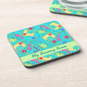 Turquoise Sewing Art Cork Onderzetter (Linkerzijde)