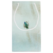 Turquoise Shabby Peacock Klein Cadeauzakje (Achterkant)