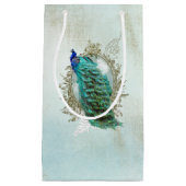 Turquoise Shabby Peacock Klein Cadeauzakje (Voorkant)